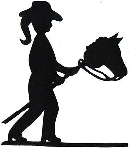 Silhouette children cowboys and girls free clipart