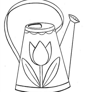 Drawing of Watering Can Coloring Page | Coloring Sun