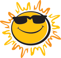 Cartoon Sun Clip Art Wearing Sunglasses | Smiling Character
