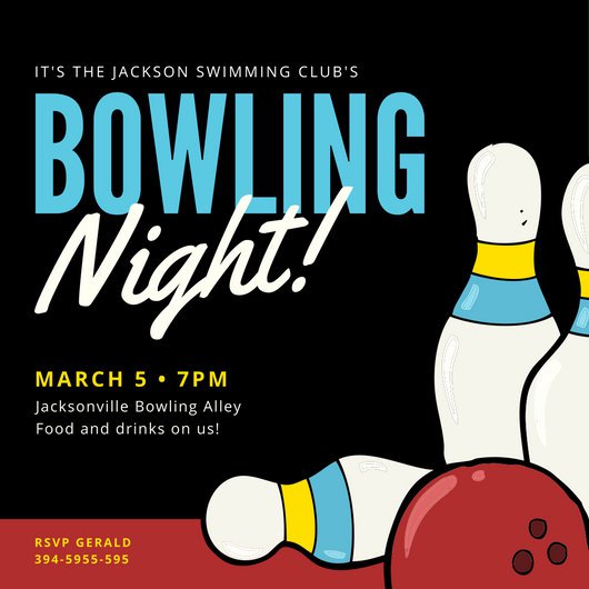 Bowling Invitation Templates - Canva