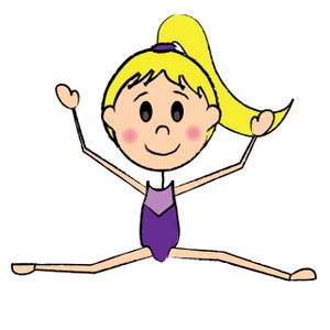 Girl Gymnast Clipart Image - Girl child gymnast doing "the splits"