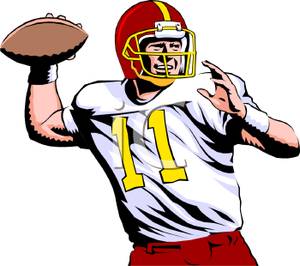 Realistic Style Quarterback Throwing the Football - Clipart ...