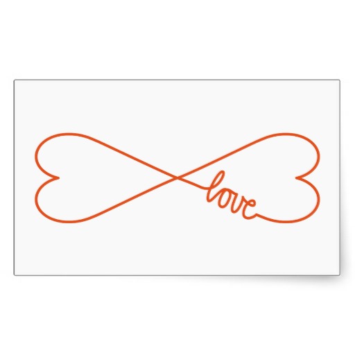 Endless love, heart shaped infinity sign post card from Zazzle.