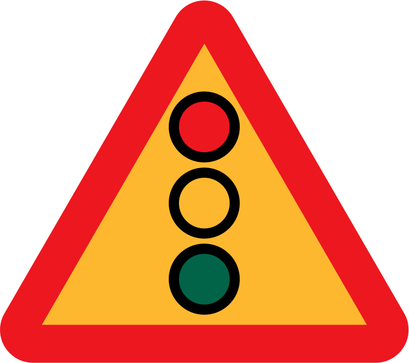Clipart - Traffic lights ahead sign