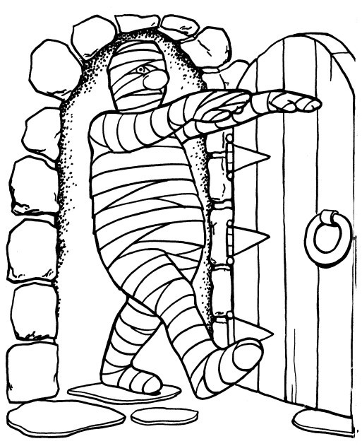 Printable Halloween Coloring Page: mummy