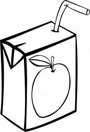 Apple Juice Box (b And W) clip art Free vector in Open office ...