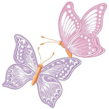 Animals(Gunold) Embroidery Design: Pink And Purple Butterfly from ...