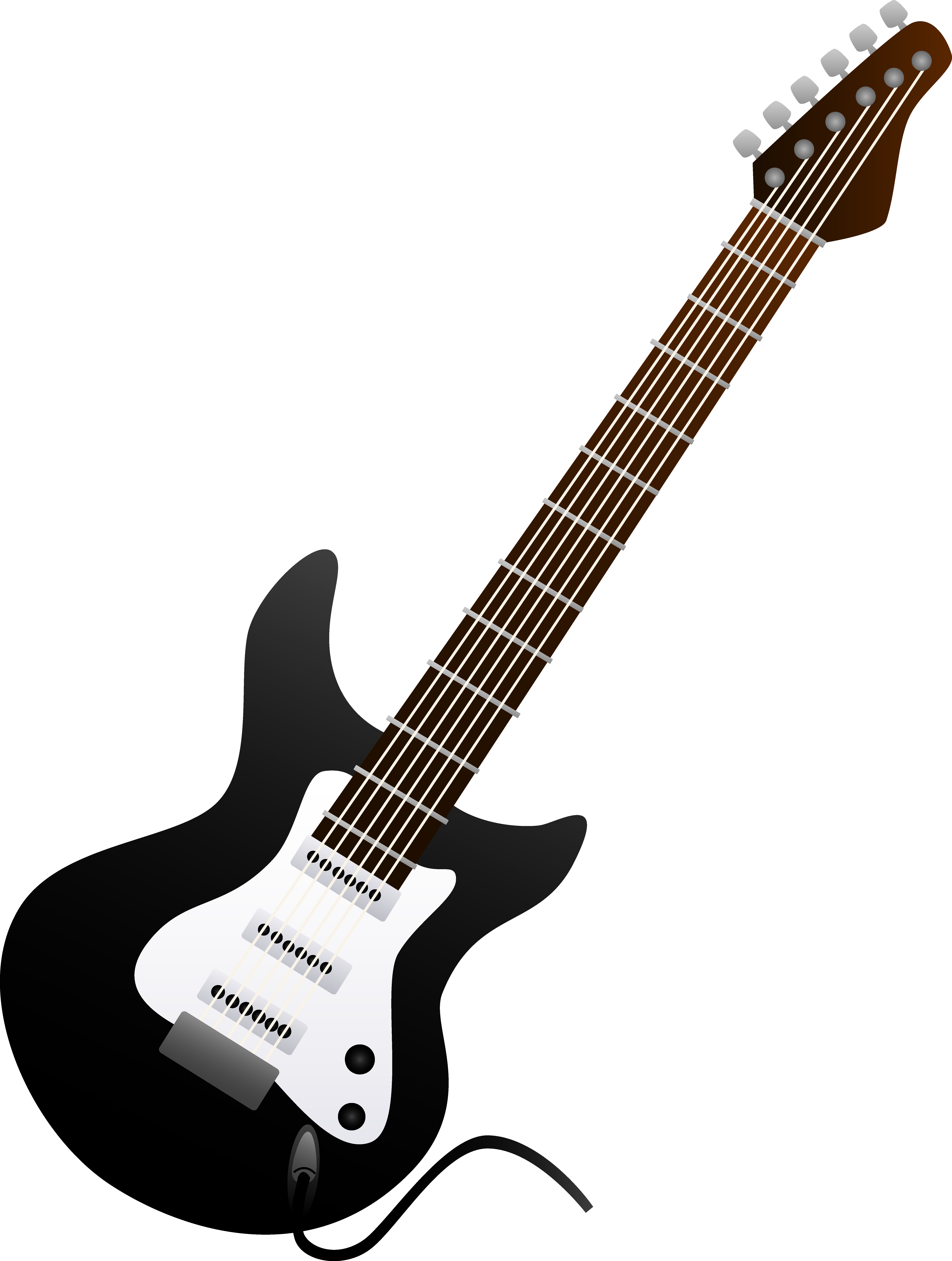 Electric guitar clipart black and white