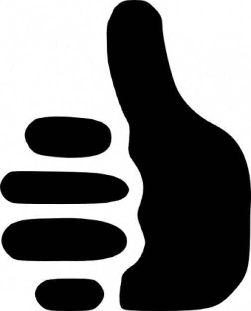 Black And White Thumbs Up Clipart