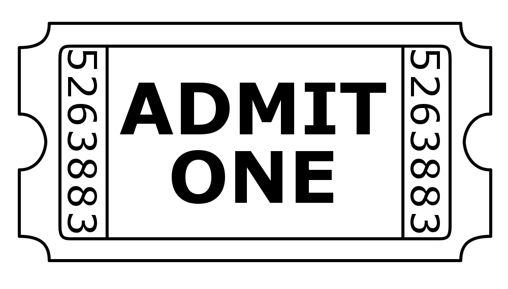 Admit one ticket clipart