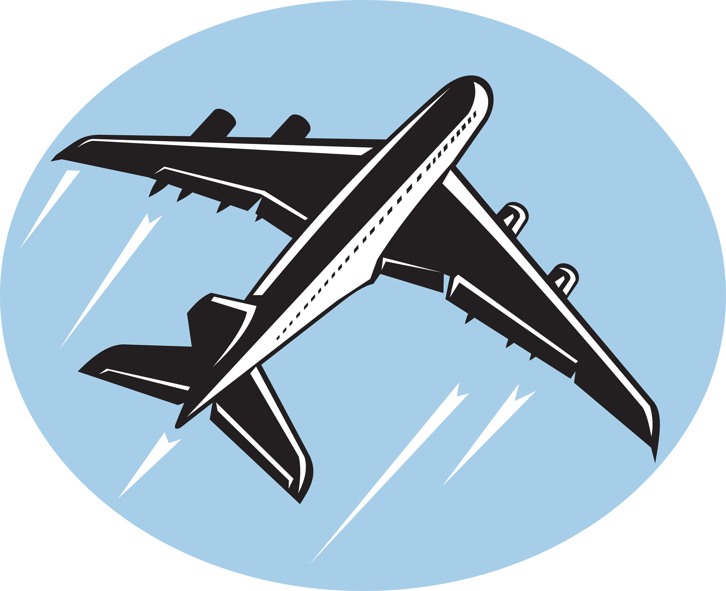 Airplane taking off clipart