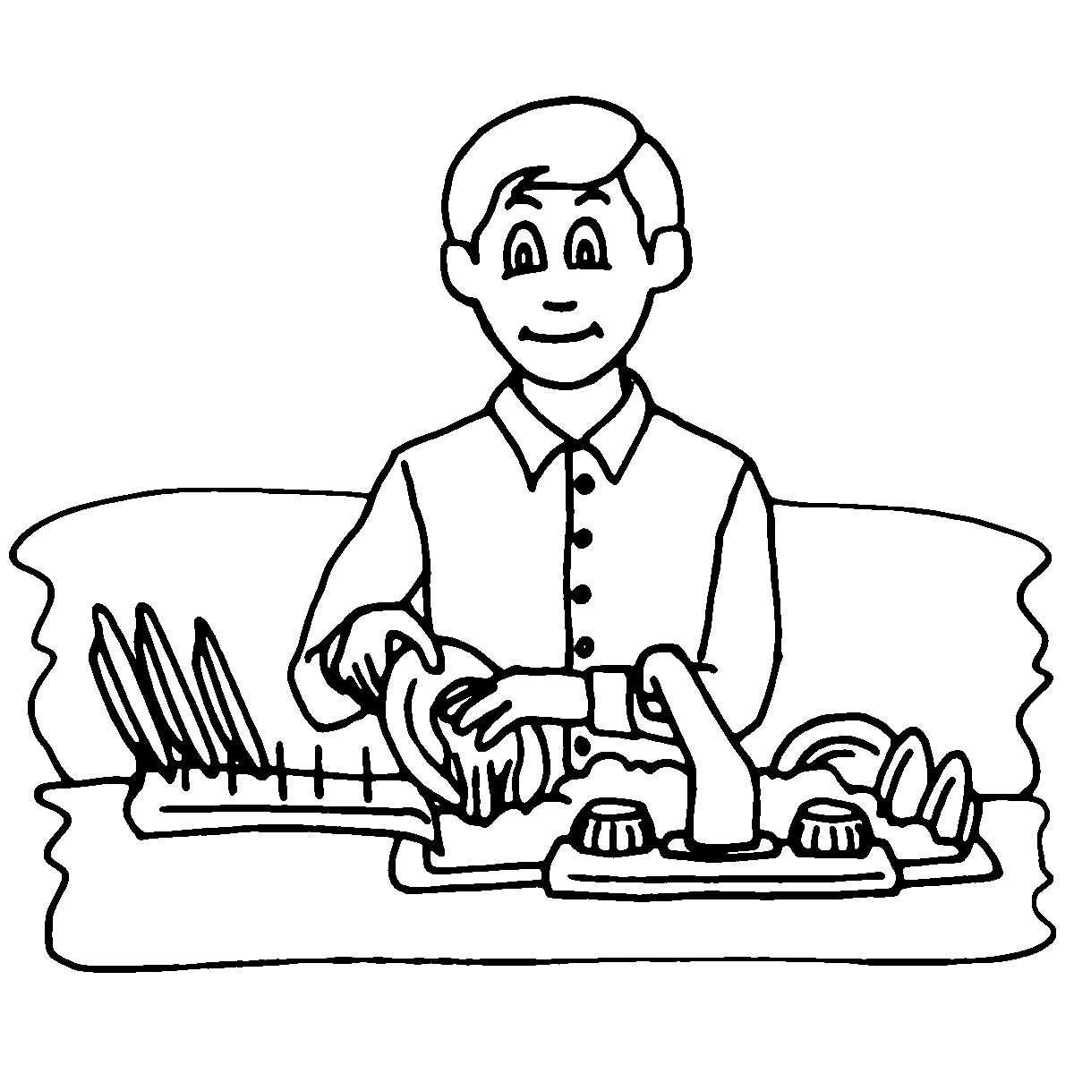 house cleaning clip art black and white