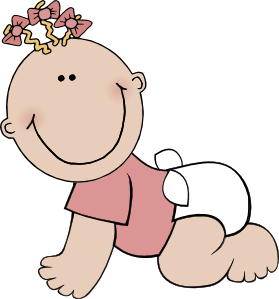 Baby Girl Crawling Clip Art Vector Clip Art Online Royalty Free ...