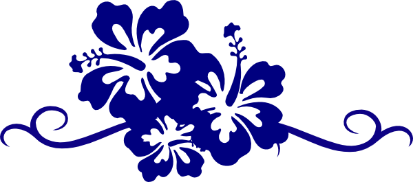 Hibiscus Swirl Border Three Blue Flowers clip art - vector clip ...