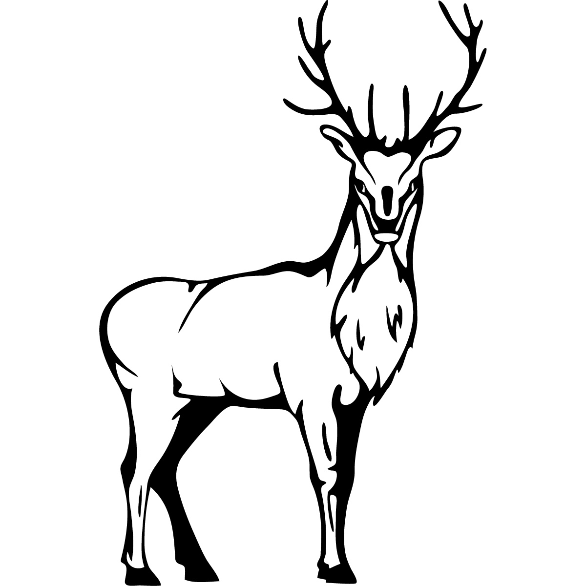 Line Drawing Of A Deer - ClipArt Best