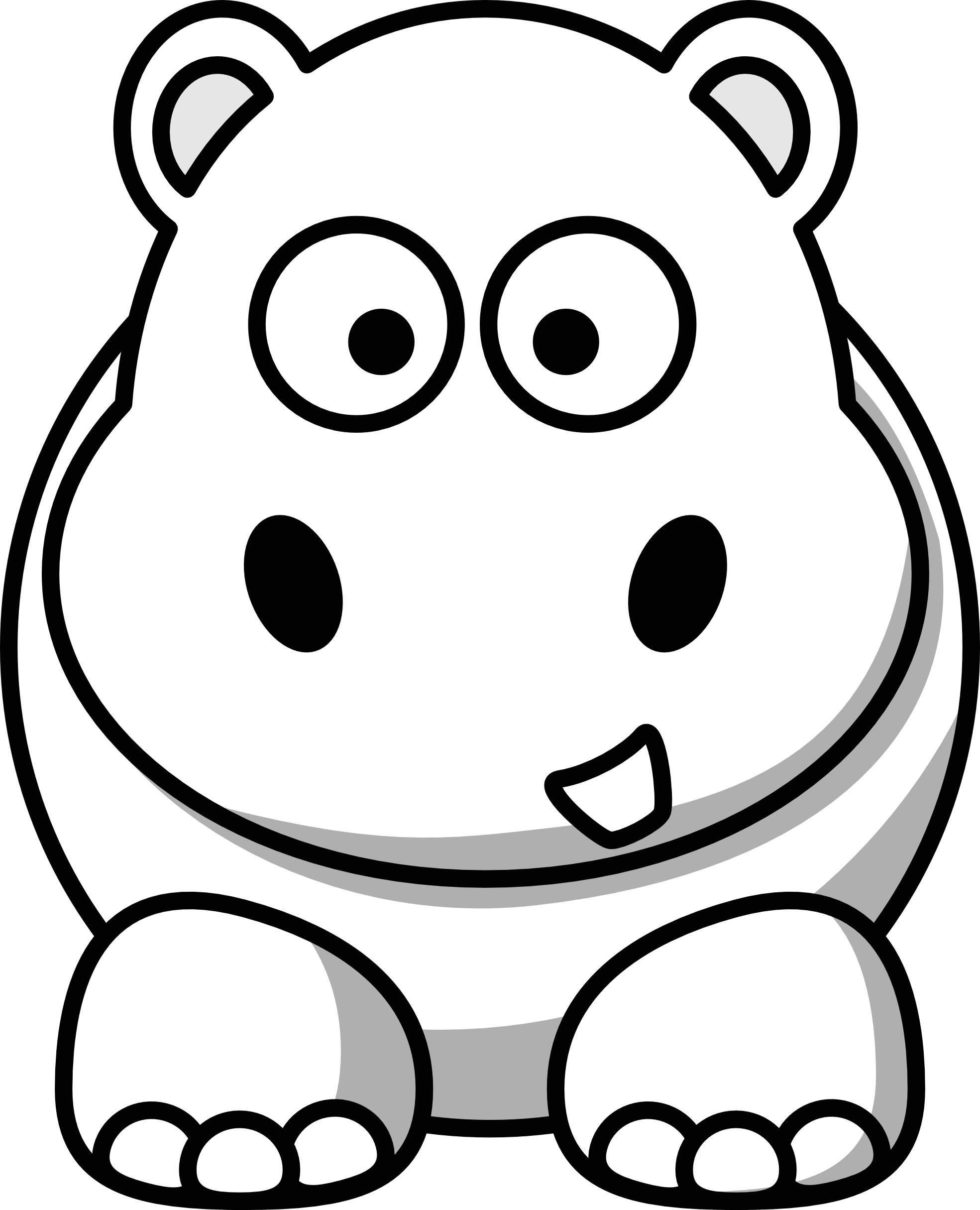 Image of Baby Hippo Clipart #3622, Free Coloring Pages Of Drawings ...