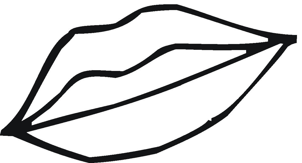 Black and white clipart outline lips