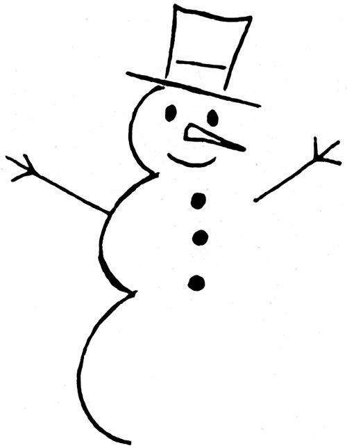Snowman clipart outline