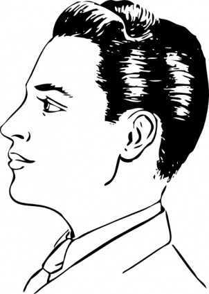 Man side profile clipart