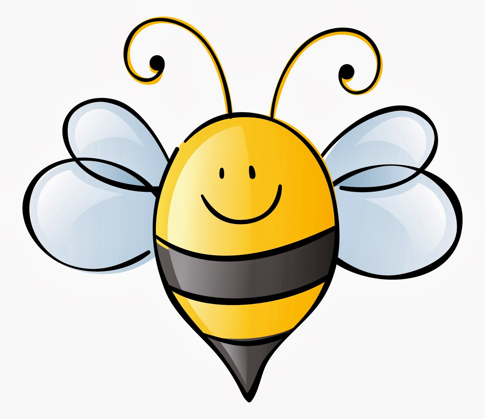 Bee reading a book clipart