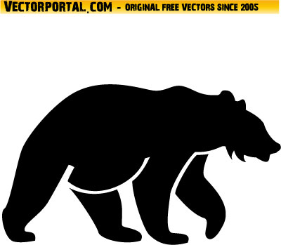 Grizzly Bear Silhouette Vector - Free Clipart Images