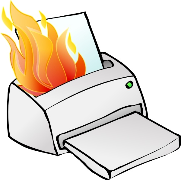 Printer Burning clip art Free vector in Open office drawing svg ...