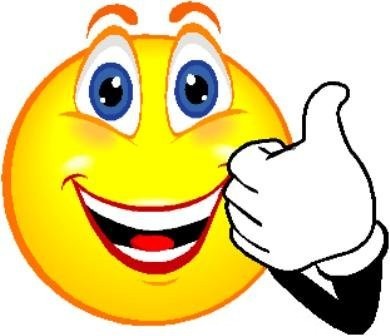 Smiley face with thumbs up clipart