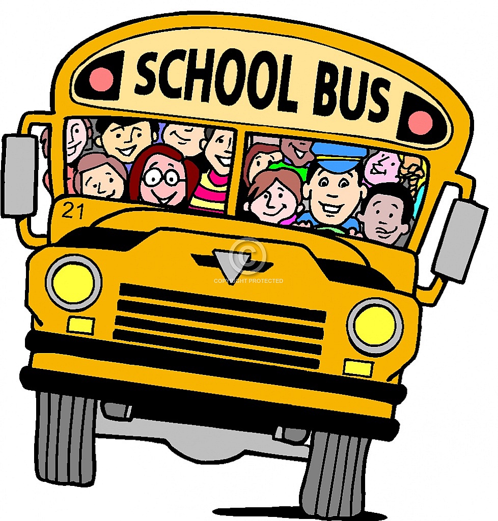 High school bus clipart