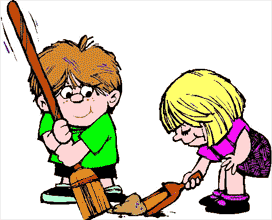 Kids Doing Household Chores Clipart