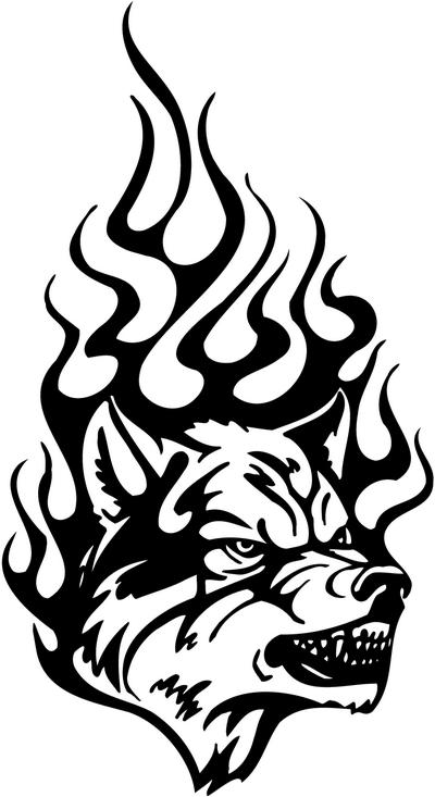 Tribal Wolf Sticker 34, tribal animals decal, tribal animals ...