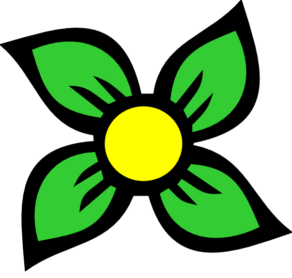 green cartoon flower