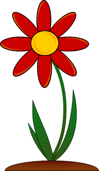 Red Flower Clip Art - vector clip art online, royalty ...