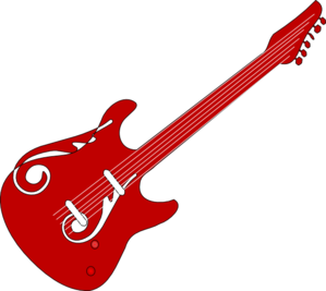Red Guitar clip art - vector clip art online, royalty free ...