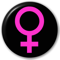 Female Gender Sign" 25mm Pin Button Badge ? VIEW ALL DESIGNS ...