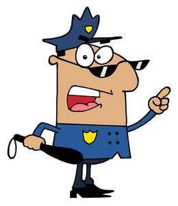 Police Clipart Image - Policeman Yelling at a Criminal