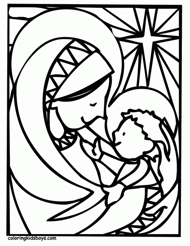 Mother Mary Coloring Pages - AZ Coloring Pages