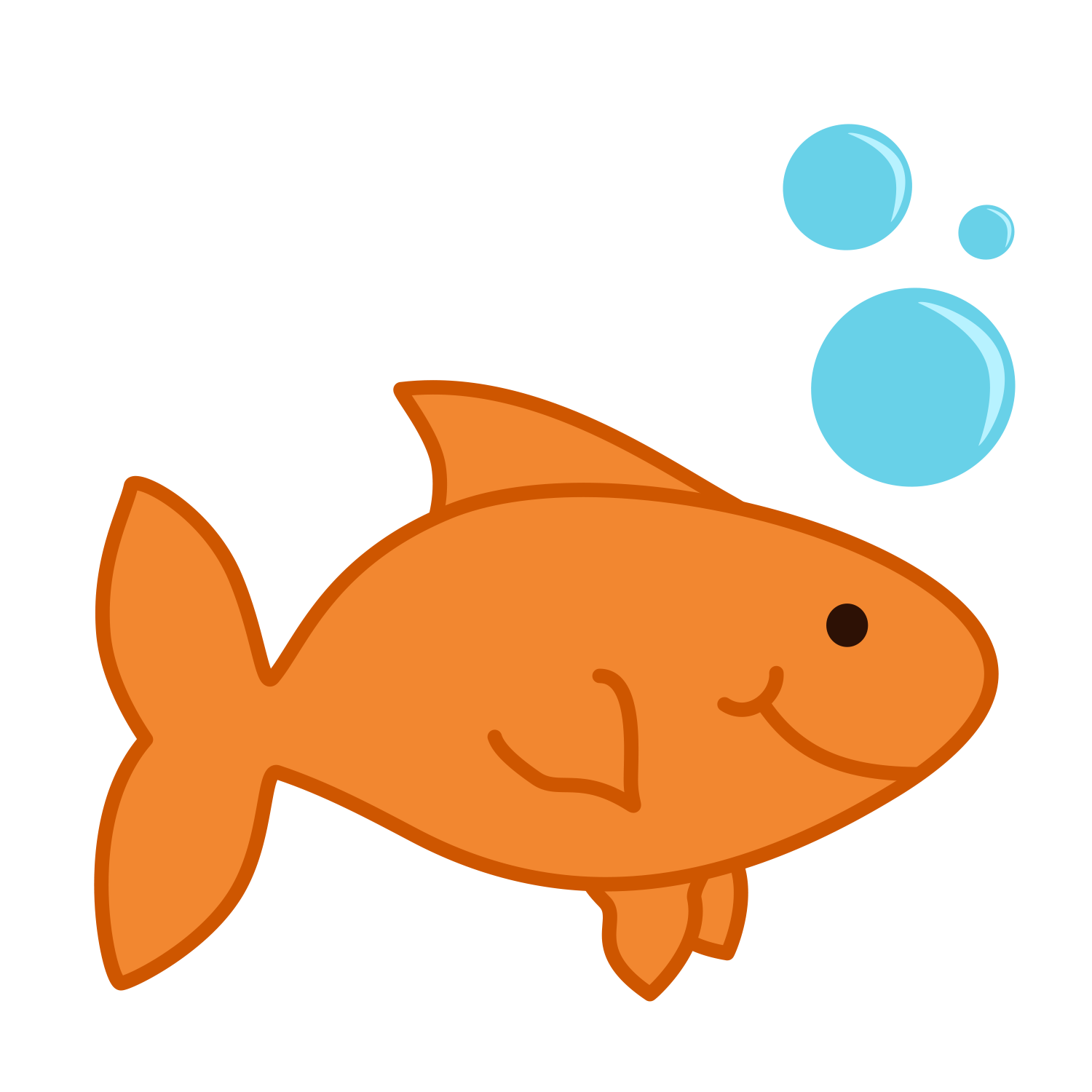 Goldfish Outline Clipart - The Cliparts