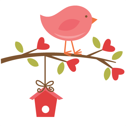 Bird on branch clip art