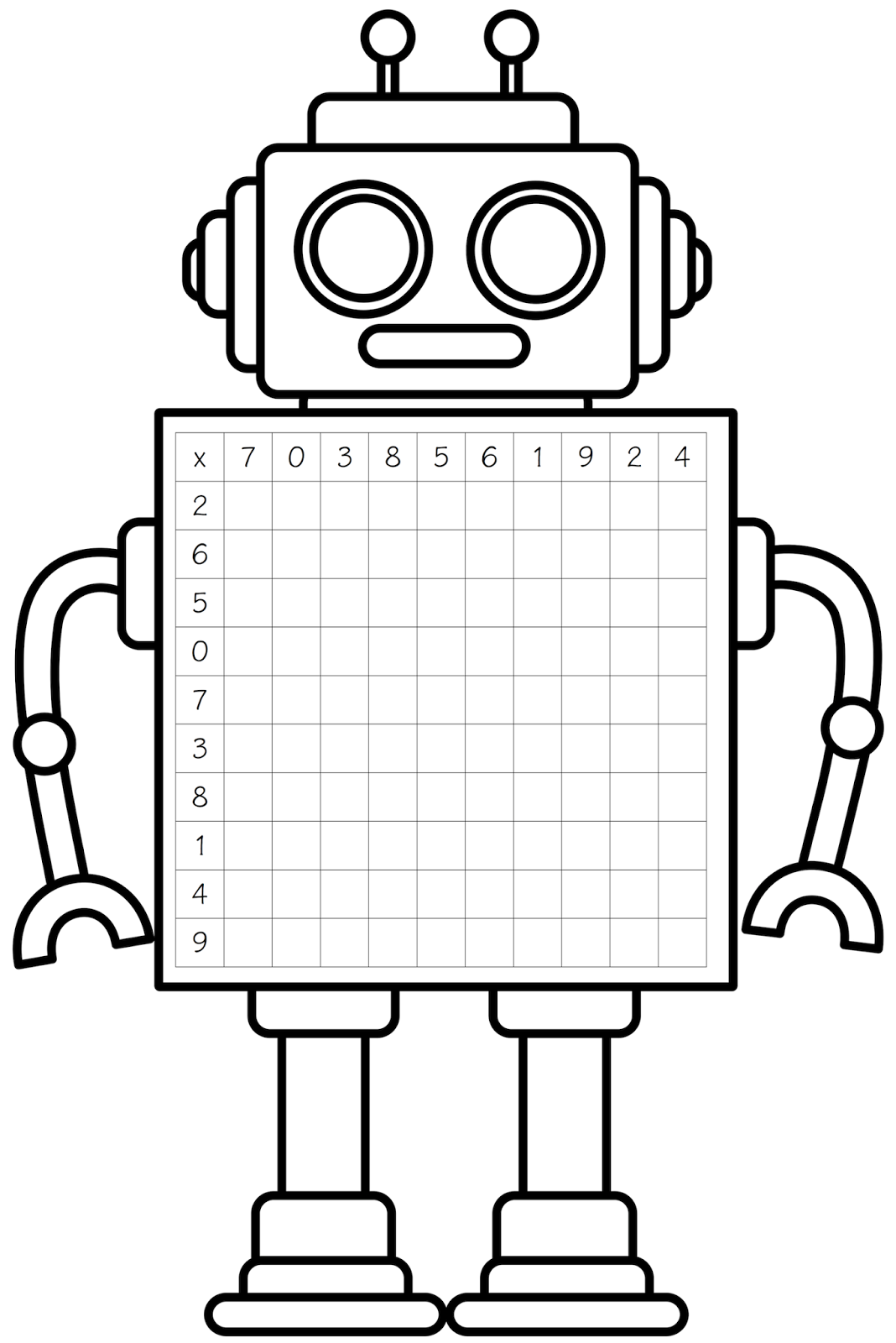 Black and white robot clipart