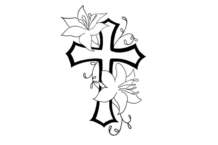 Cross flower tattoo | Tattoo Collection