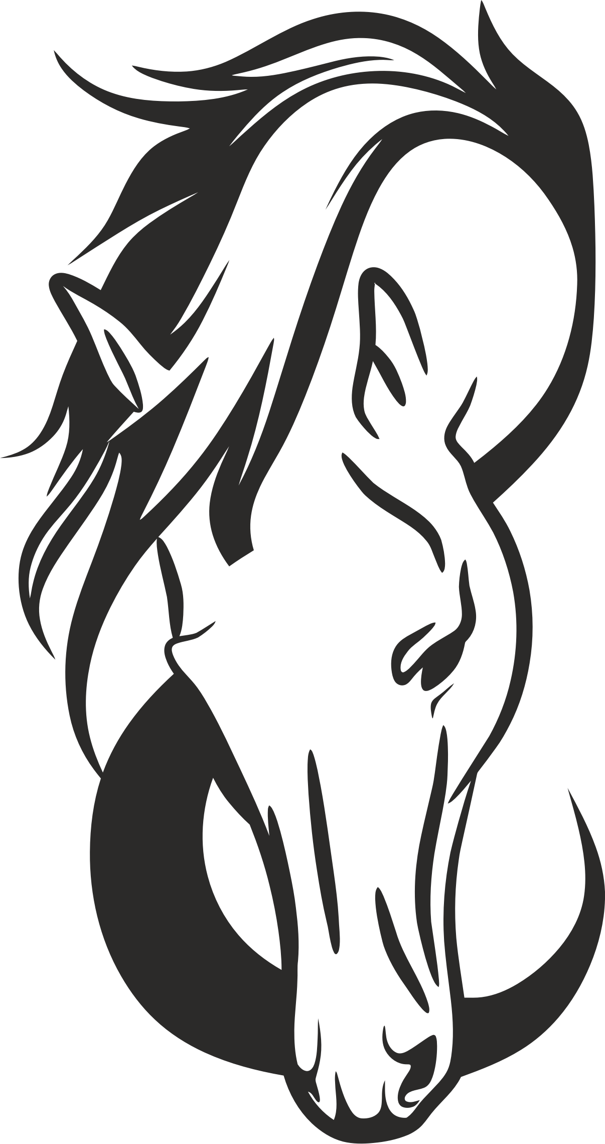 Clipart - Horse Head Silhouette