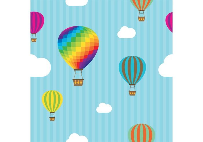 Hot Air Balloon Vector Pattern - Download Free Vector Art, Stock ...