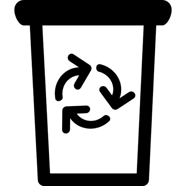 Garbage can with recycling symbol Icons | Free Download