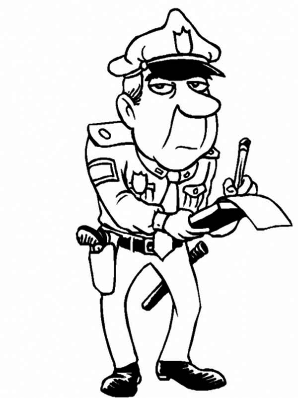 Officer giving ticket clipart