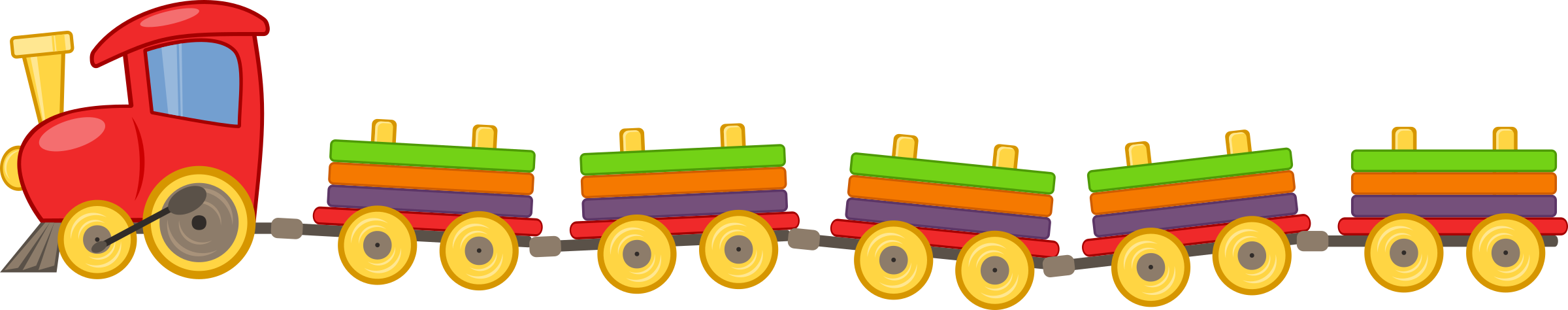 Clipart - Toy train with 5 wagons