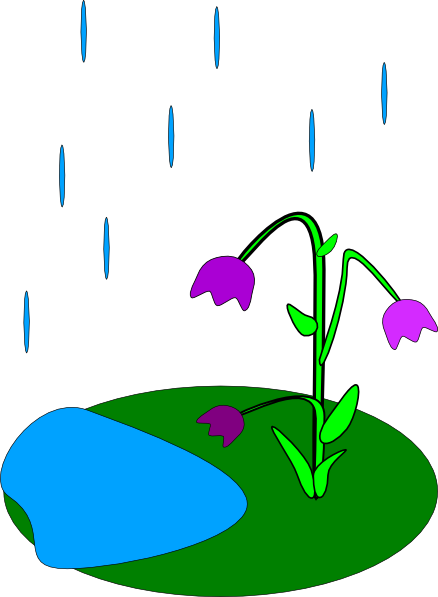 Rain Flowers clip art Free Vector