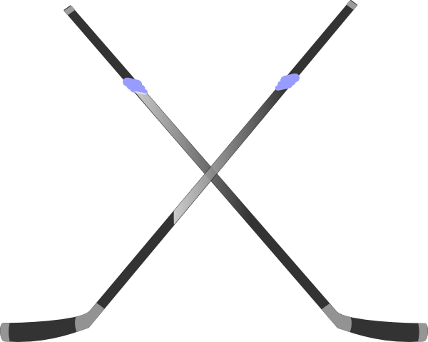 Ice Hockey Sticks With Ball Clipart