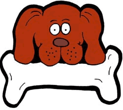 Dog with bone clipart