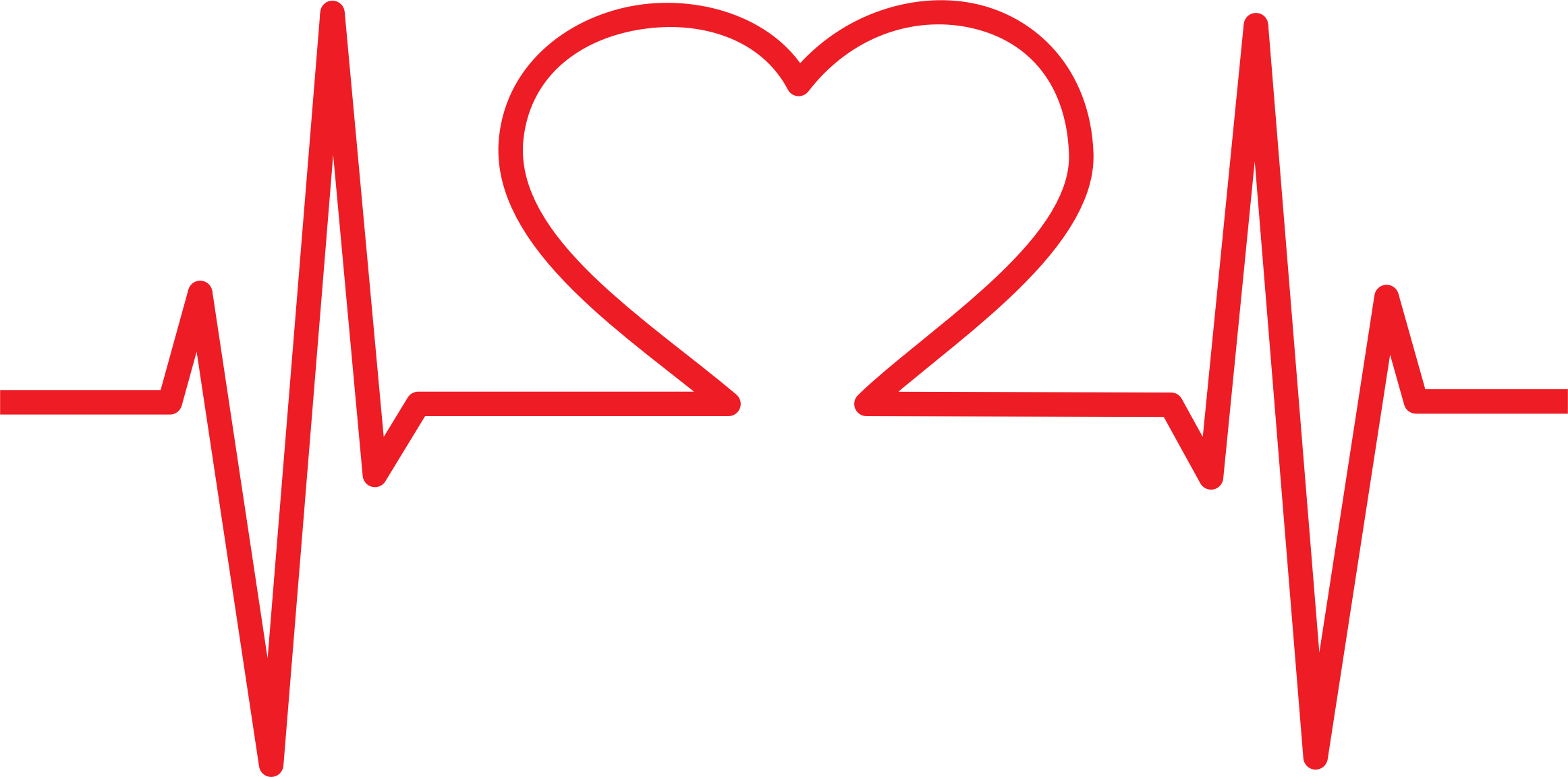 Clipart heart with ekg