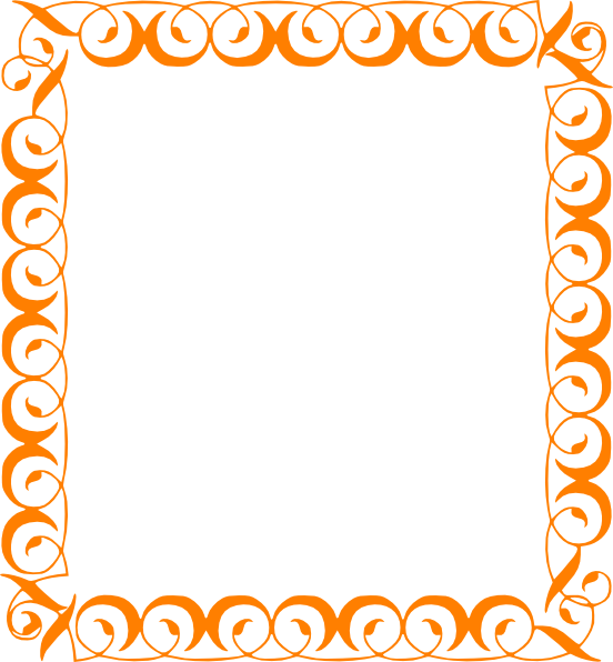 Orange Elegant Border Clip Art - vector clip art ...